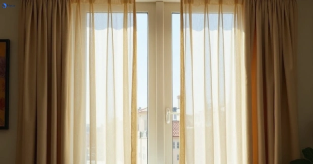 Dull dusty drapes in altona-gate-vic before professional cleaning